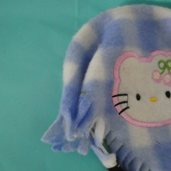 RARE HELLO KITTY Plastic Headband With Check Fleece And Black Braided Tassels - Picture 3 of 13